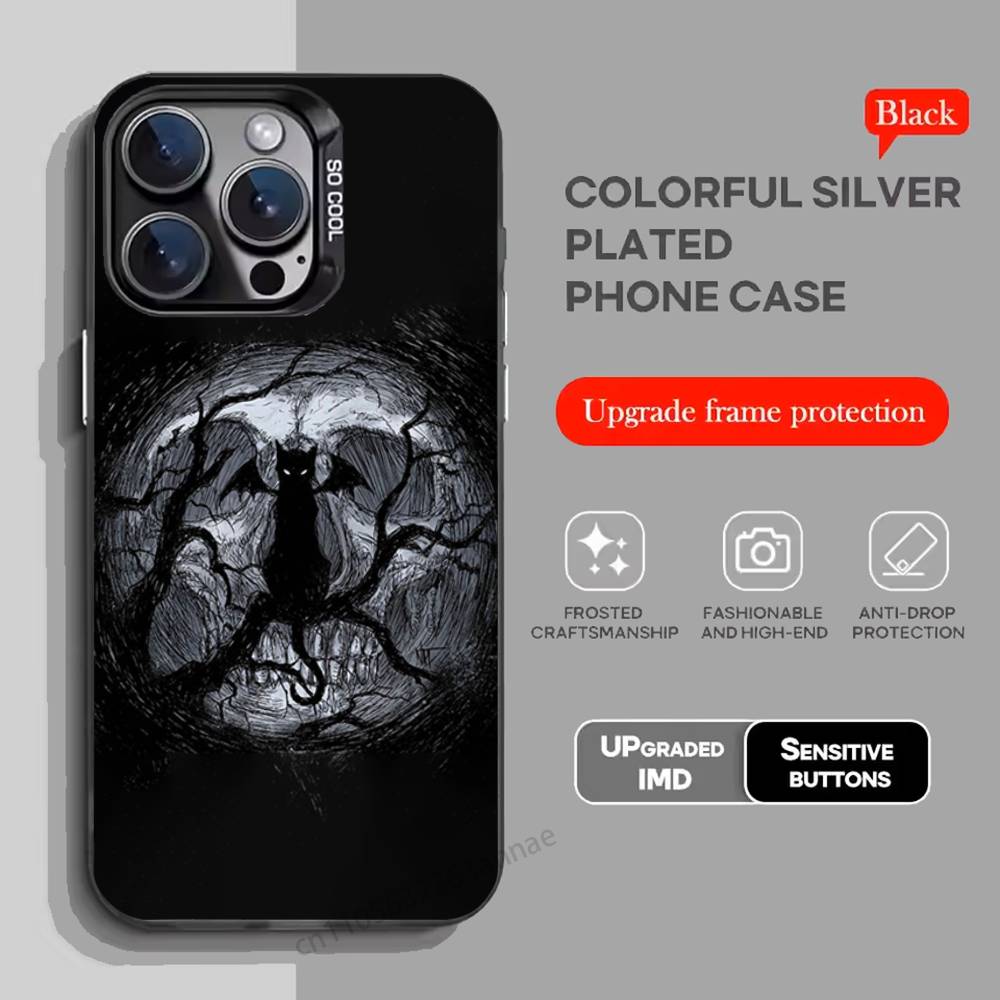 Goth Vampire Bat Gothic phone Case for iPhone 17 11 12 Pro Max Plus Mini Air SE 16e 14 15 16 13 Soft Shell