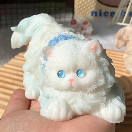 Realistic Cat Squeeze Toy Soft TPR Fidget for Stress Relief Cute Kitten-Shaped Decompression Gadget for Kids Adults