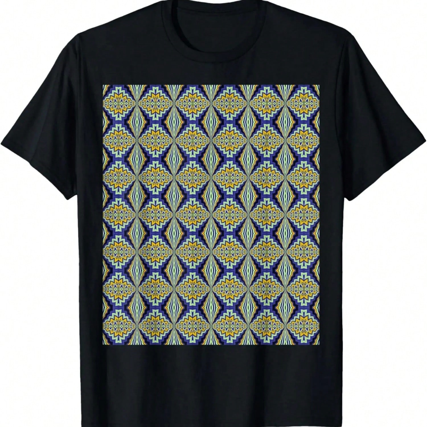 Repeating Pattern In Orange Green And Blue T-Shirt S разноцветный