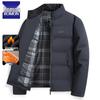 Luomeng Men's Winter Thickened Warm Short Jacket with Stand Collar for Middle-aged and Elderly