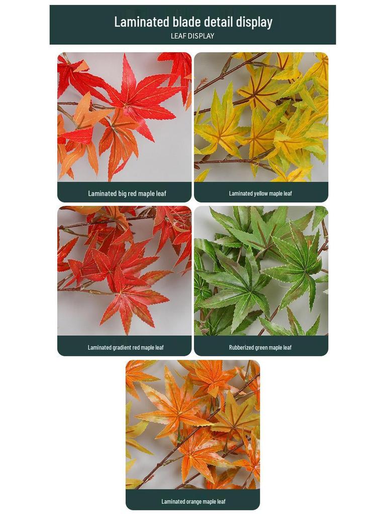 Artificial Red Maple Leaf Branch for Decoration and Landscaping