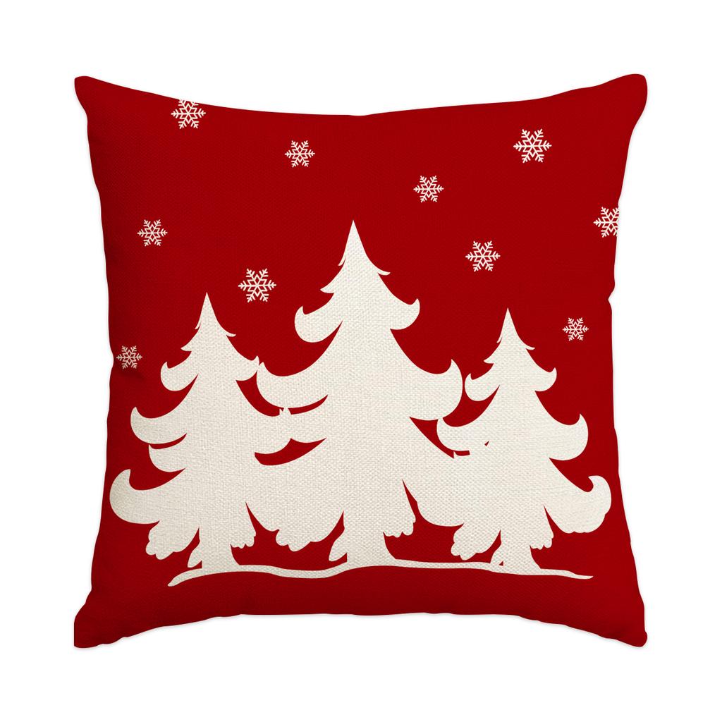 1Pc/4Pcs Christmas Pillow Cover, Merry Christmas Hello Winter Vacation Sofa Cushion Cover Decoration Living Room Cushion Cover