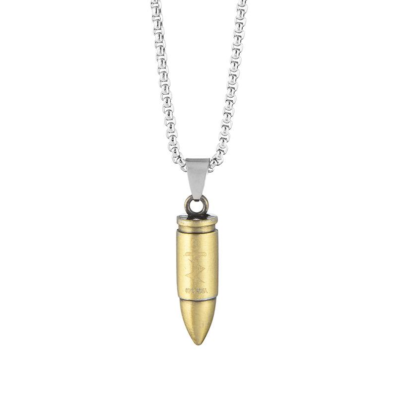 Labor Day May Day Youth Bullet Titanium Steel Men S Necklace Personalized Domineering Bullet Pendant Men S Pendant