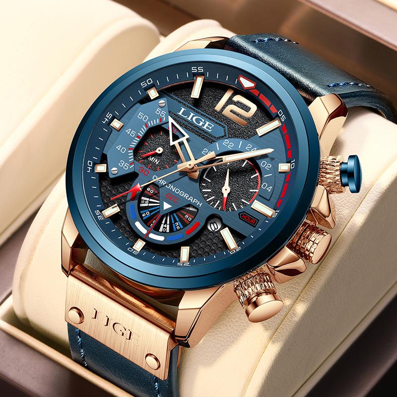 Outdoor Sport Watches for Men Fashion Business Leather Quartz Man Wristwatch Top Brand Luxury Waterproof Luminous Watch Men