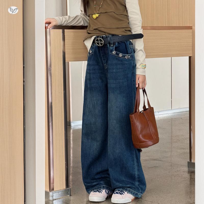 Girls' Wide-Leg Jeans: Versatile Autumn Style for Kids