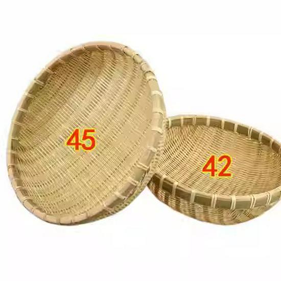 Round Handmade Bamboo Storage & Winnowing Basket - Farmhouse Fruit & Vegetable Basket
