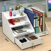 File Storage Rack Desktop Organizer Large Capacity Multi-Layer Partition Design Easy Assembly File Holder