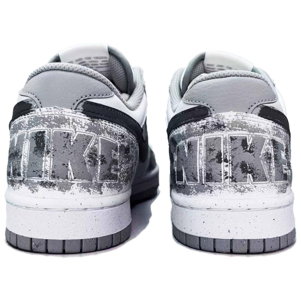Nike Big Kung Fu Panda Leather Wear Resistant And Lightweight Low Top Skateboard Shoes Unisex Black White 355152-106()