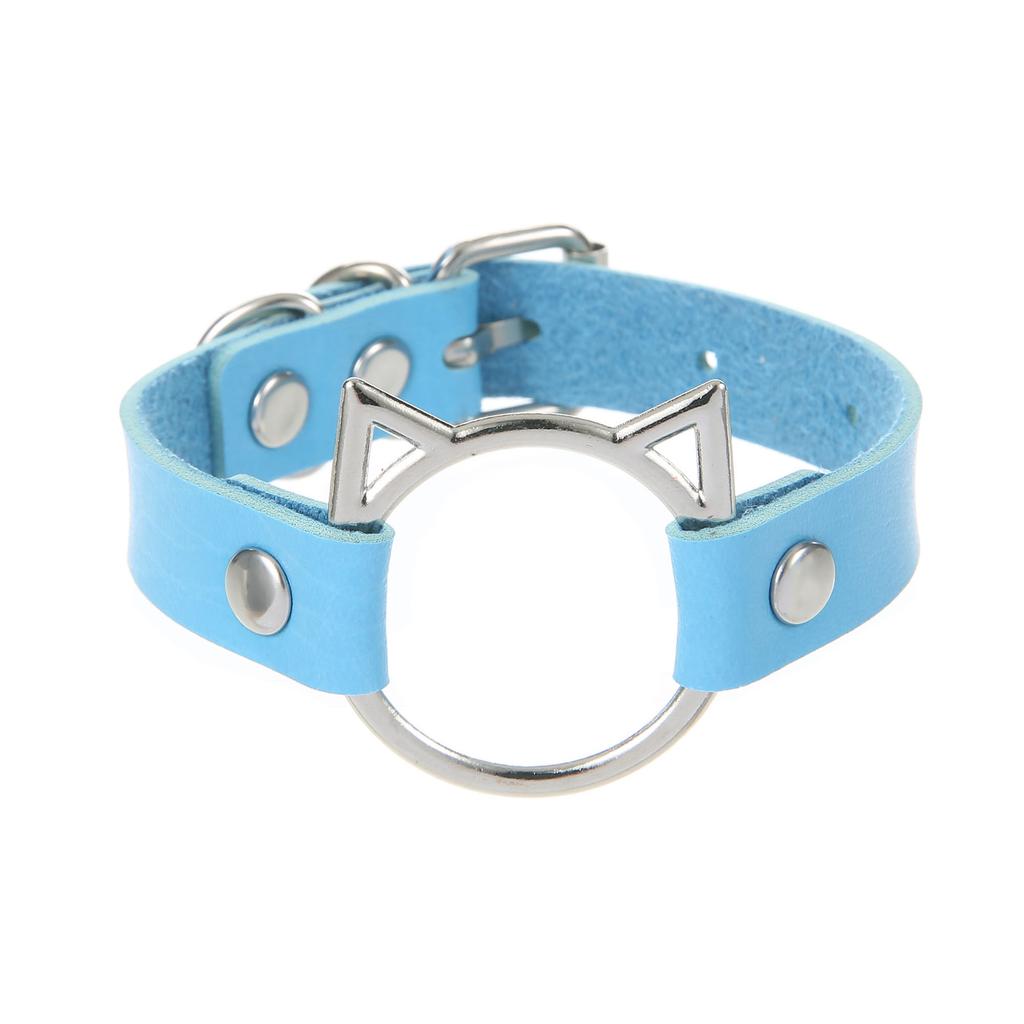 DIEZI Rock New Vintage Gothic PU Leather Wrap Bracelet For Women Men Punk Fashion Hip Hop Harajuku Cat Charm Bracelet Jewelry