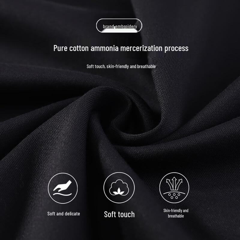 Herrtröja med rund hals och långa ärmar i 100% långfibrig bomull