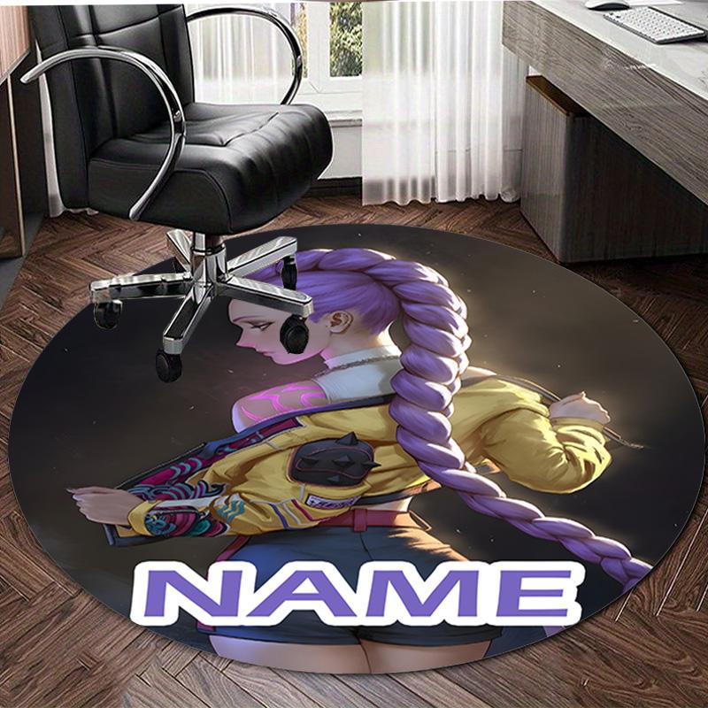 Personalized K-KPop Demon Hunters Round Chair Office Rug - Perfect for Mat, Office Chair & More - Ideal Gift for Birthdays and Holidays