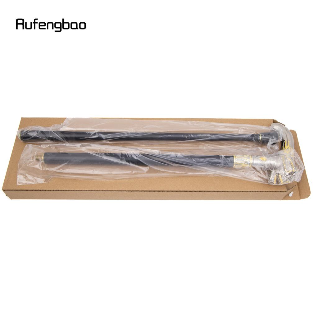 Gouden Witte Schedel Hoofd Wandelstok Mode Decoratieve Wandelstok Heer Elegant Cosplay Stafknop Kromstaf 90cm