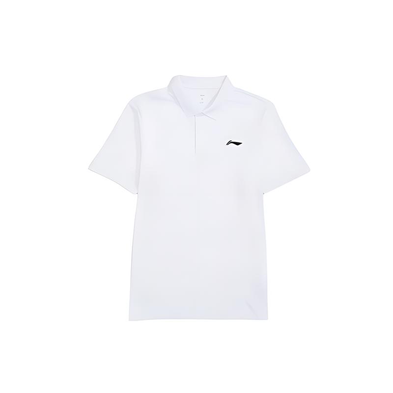 Li-Ning Breathable Polo Shirt Comfortable Versatile Shorts Casual Sports Suit Men suit Standard-White Black U803-1+V157-1