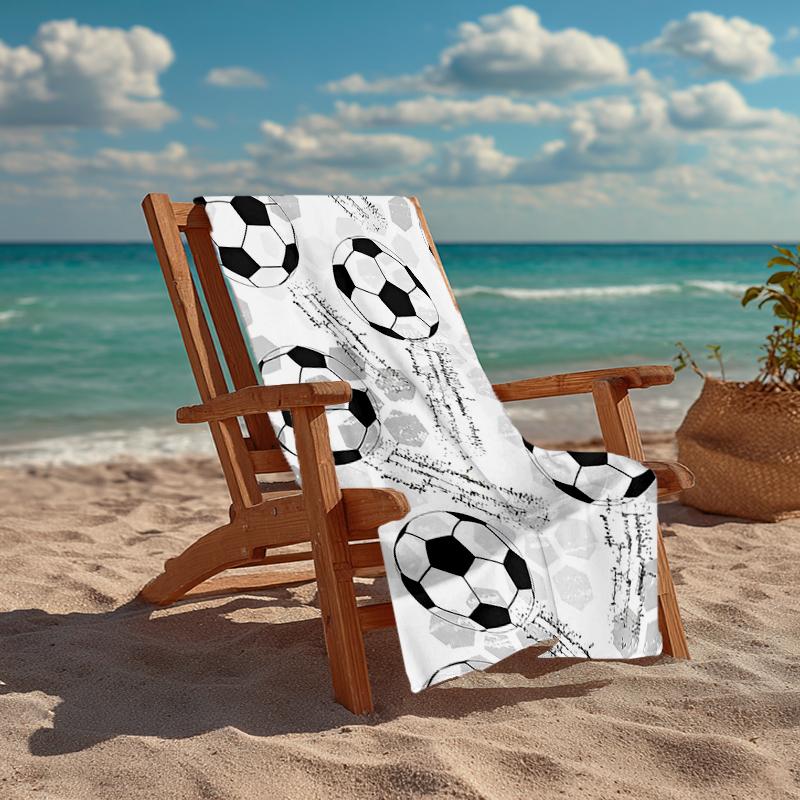 Ultra-Soft Beach Towel with Soccer Theme,Ideal for Pool - Camping, Diving - Perfect Travel Essential, Vibrant Beach Towel.