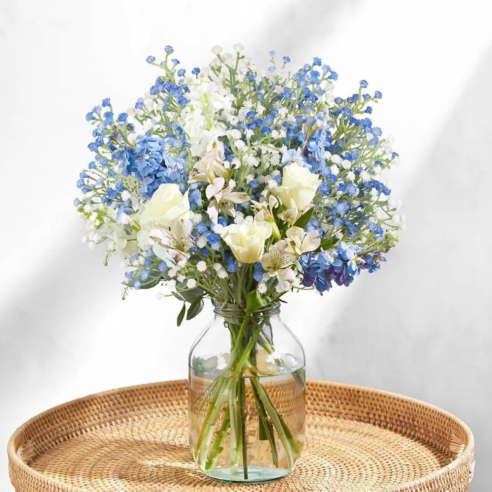52cm Künstlicher Himmel Sterne Blumenstrauß Blau und Weiß Party Weihnachten Heimdekoration Fotografie-Requisiten Pflanze Hochzeitsdekor