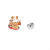 Cat Wall Clock Silent Home Decor for Kids Bedroom Kitchen Household with Fruit Sculpture Ceramic