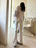 Plus Size Women's Elastic White Micro Flare High Waist Jeans - Slimming Autumn 2025 Collection
