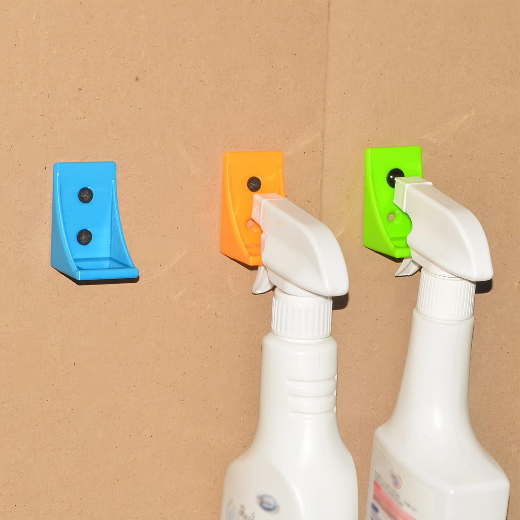 Spray Bottle Holder Wall Mount Spray Bottle Hanger Self-Adhesive Atomizing Bottle Storage Rack Wall Holder for Home Organizer