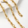 18K Gold Plated Brass Oval Link Chains for Jewelry Accessories,Thick Rolo Cable Bulk Chains for DIY Necklace Making Supplies