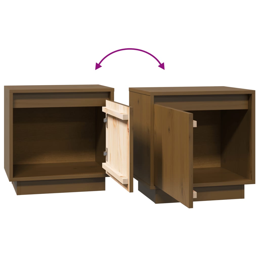 Nightstands 2 pcs Honey Brown 40 x 30 x 40 cm Solid Pine Wood