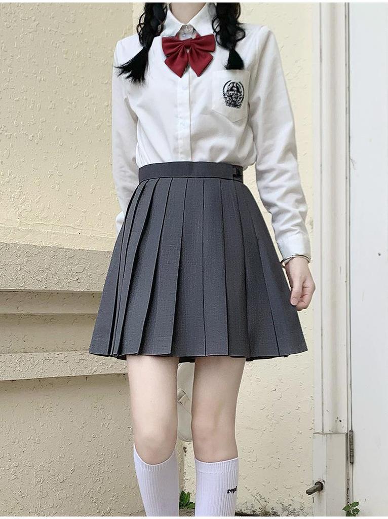Ash Women's Academy Style Sailor Suit: Short Sleeve JK Student Uniform with Genuine Pleated Short Skirt