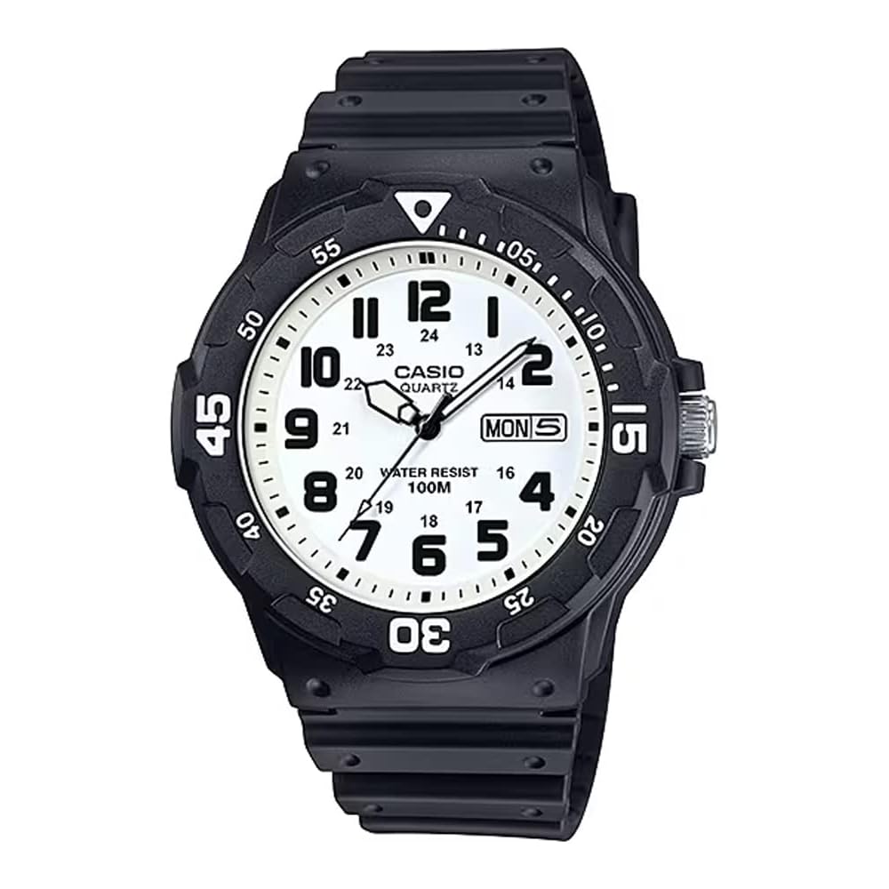 

Casio Standard Quartz Watch MRW-200H-7BV Men s White Arabic Dial Water Resistant