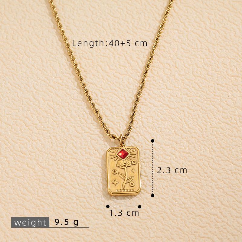 18K Gold Plated Sunflower Rose Necklace – Versatile, Fade-Resistant Stainless Steel Clavicle Chain