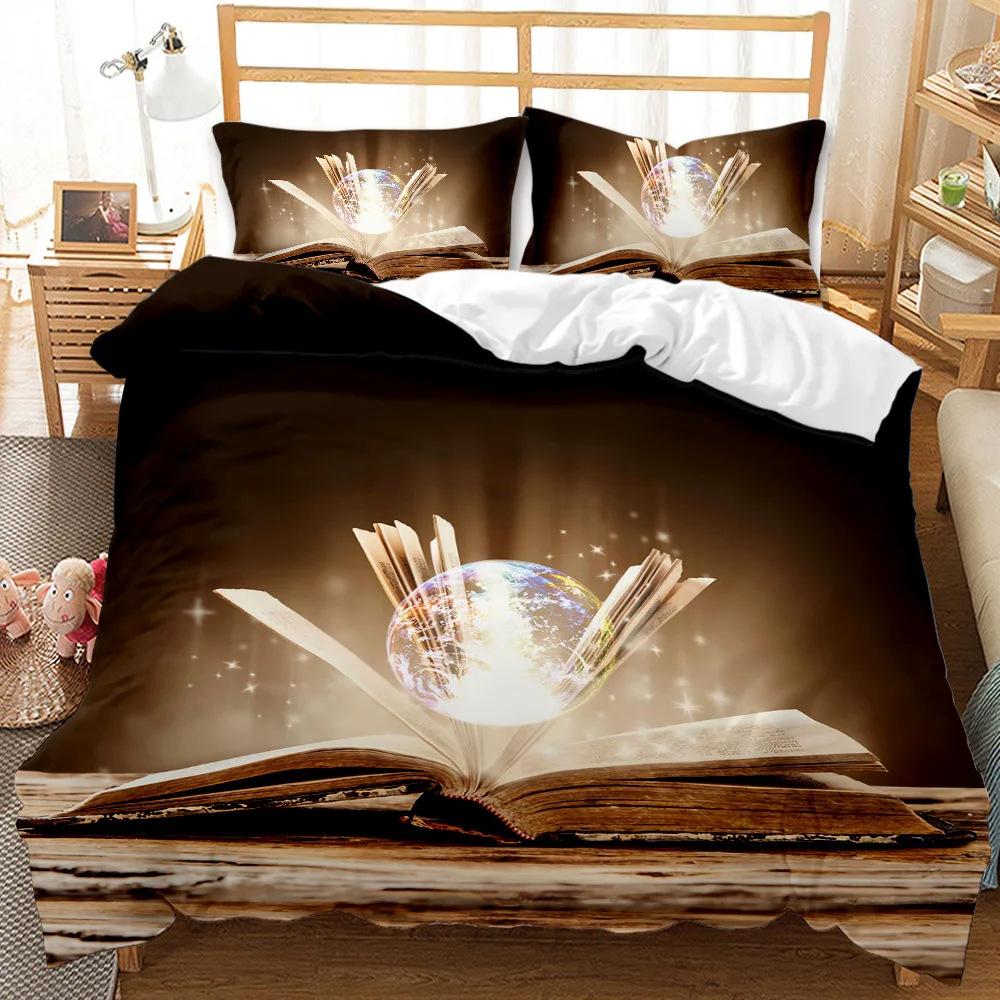 Magic Book Duvet Set Suitable For Boys And Girls Bedroom Decoration Bedding Three-Piece Set