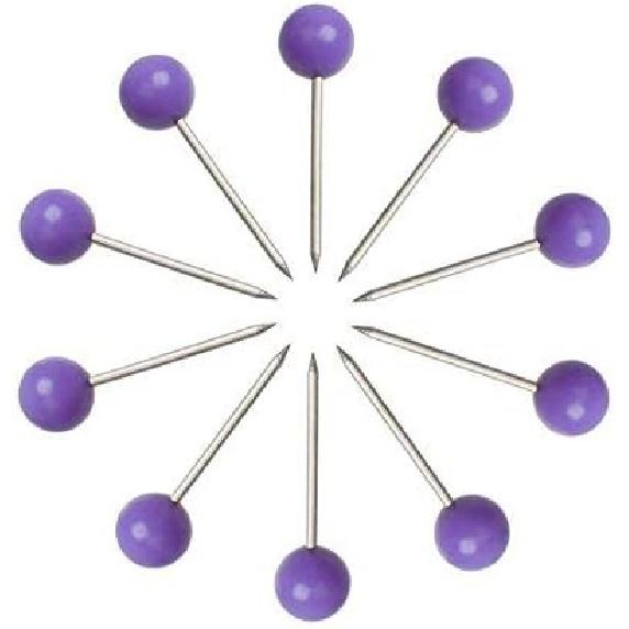 200Pcs 1/8 Inch Map Tacks (Purple)