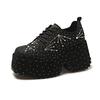 Small Height-enhancing Shoes for Women, Fashionable, Star-studded Rhinestones, Autumn Thick-soled, Light Luxury Low-top Shoes