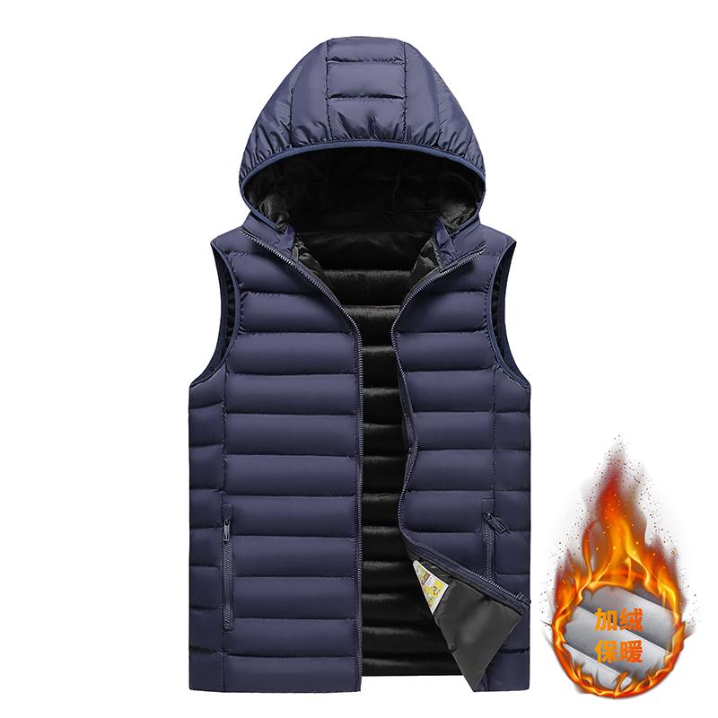 Męska kamizelka kurtka zimowa wodoodporna ciepła bez rękawów męska kurtka moda z kapturem codzienna kamizelka męska jesień zagęścić kamizelka