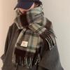 Autumn And Winter  Couple Scarf Women'S Warm Thick Shawl Retro Lazy Style Plaid Neck Scarf