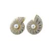 Cross-border Elegant Conch Drip Oil Stainless Steel Earrings: Luxurious, Exquisite, Non-Fading, Versatile Women's Jewelry