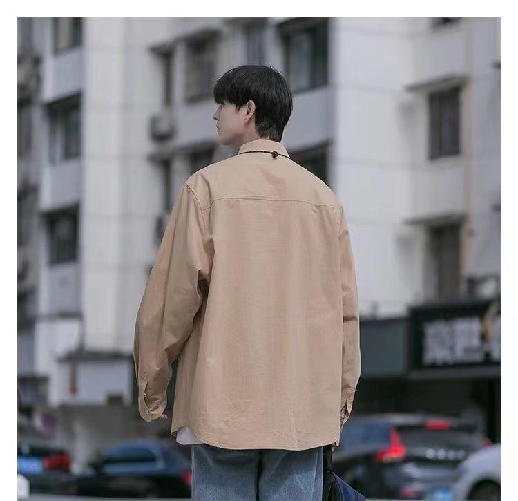 Japanese-Style Boys' White Long-Sleeve Casual Shirt for Spring/Autumn