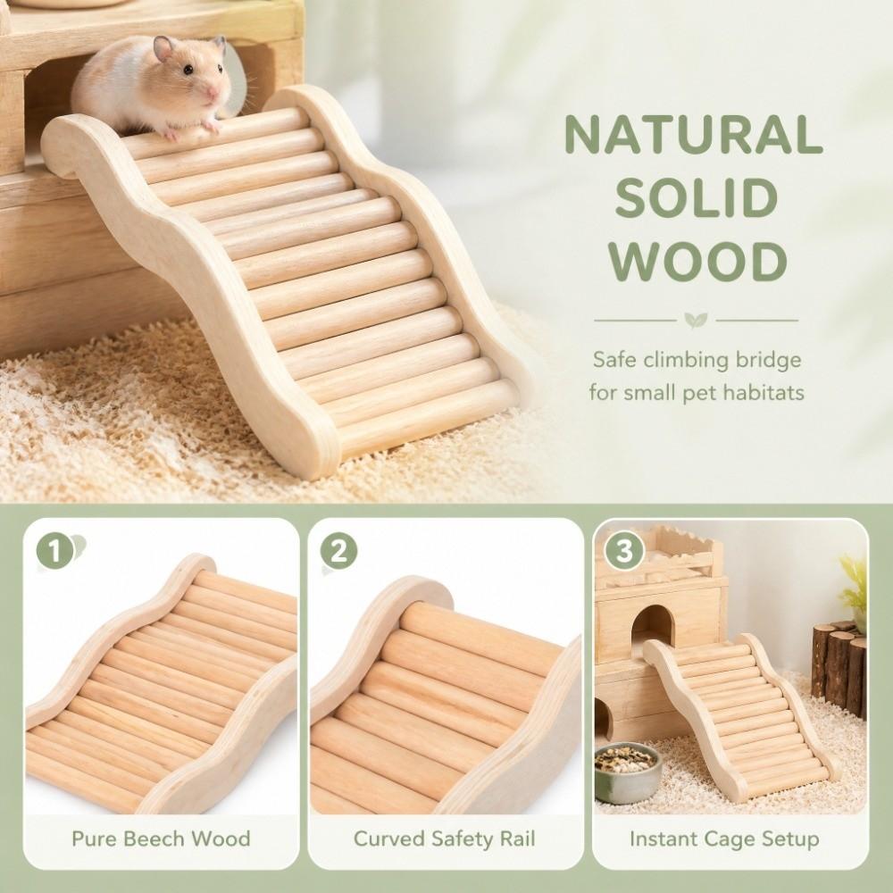 Optional Size Wooden Hamster Bridge Easy Installation Hamster Interactive Toy  Small Pets