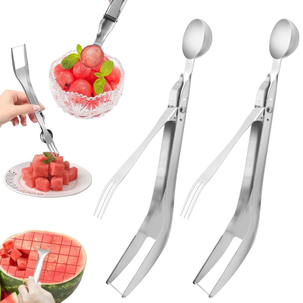 Watermelon Choxila,Stainless Steel Watermelon Cutter Cool Watermelon Knife Fun Watermelon Cutting Tool With 2PCS