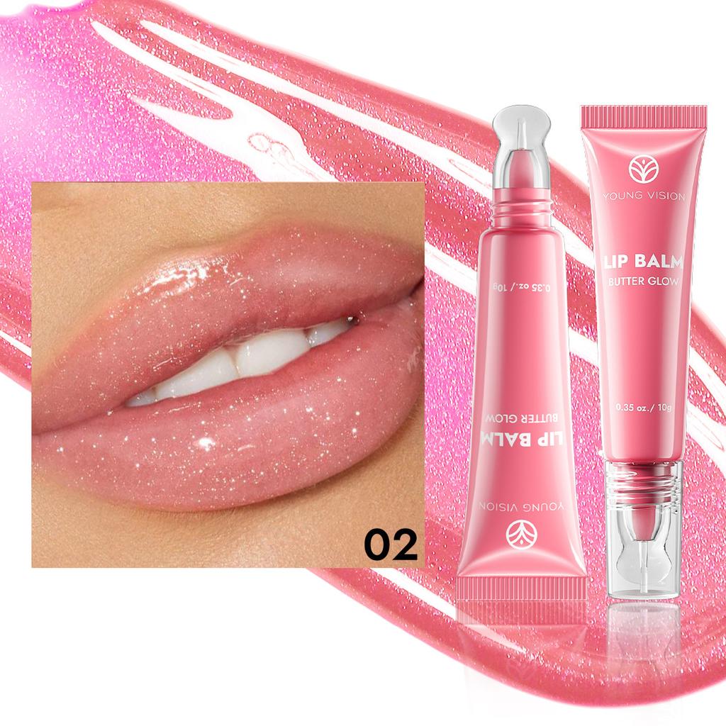 6-color Crystal Head Tube Lip Gloss Nourishes Pearlescent Band Sparkling Lip Gloss Moisturizes Exfoliating Make Up Beauty Lips Care