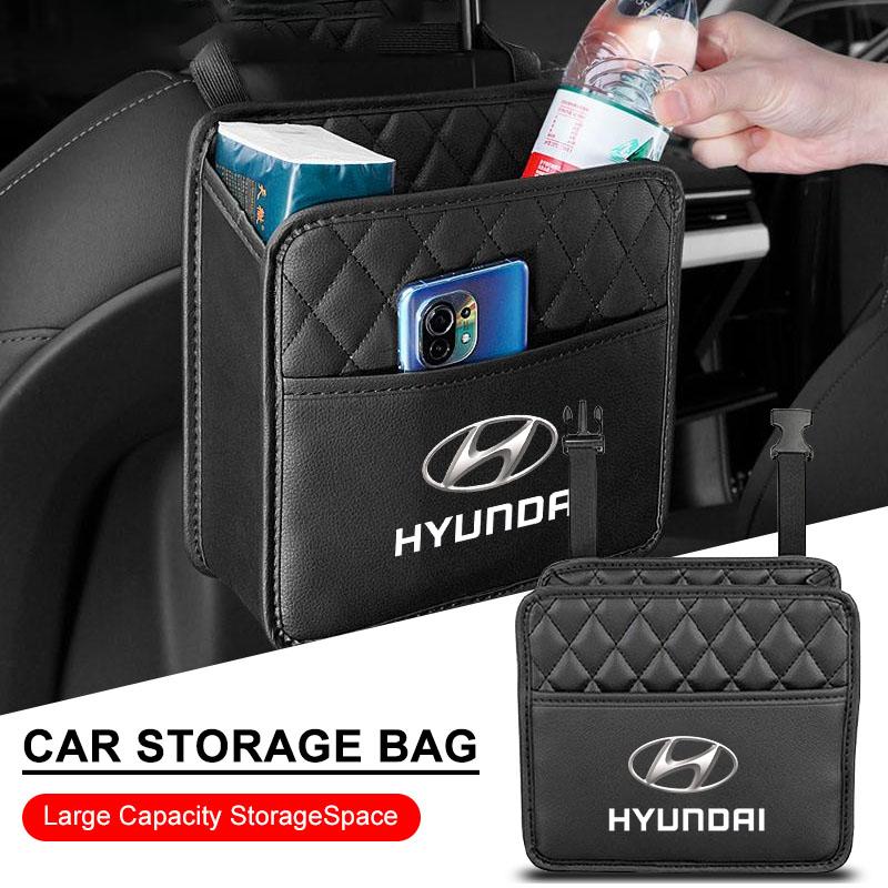 Car Storage Bag Multi-function Seat Back Storage Pocket Suspension For Hyundai I30 Tucson Elantra Venue Palisade Terracan Accent Veloster