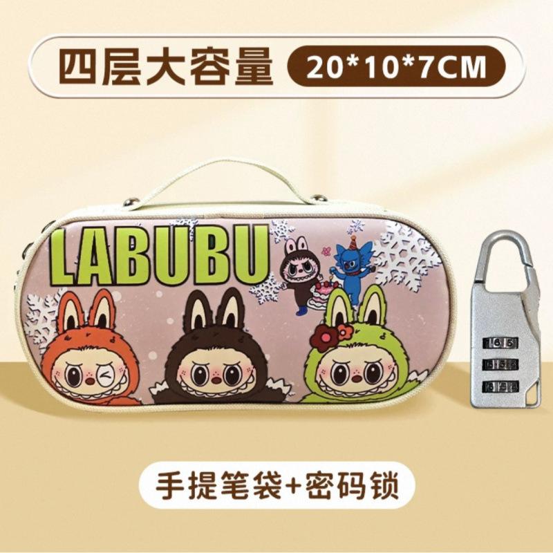 Cutie de papetărie pânză etui port-creioane de mână drăguț cu bule mat etui port-creioane elev școală primară capacitate mare inimă de fată