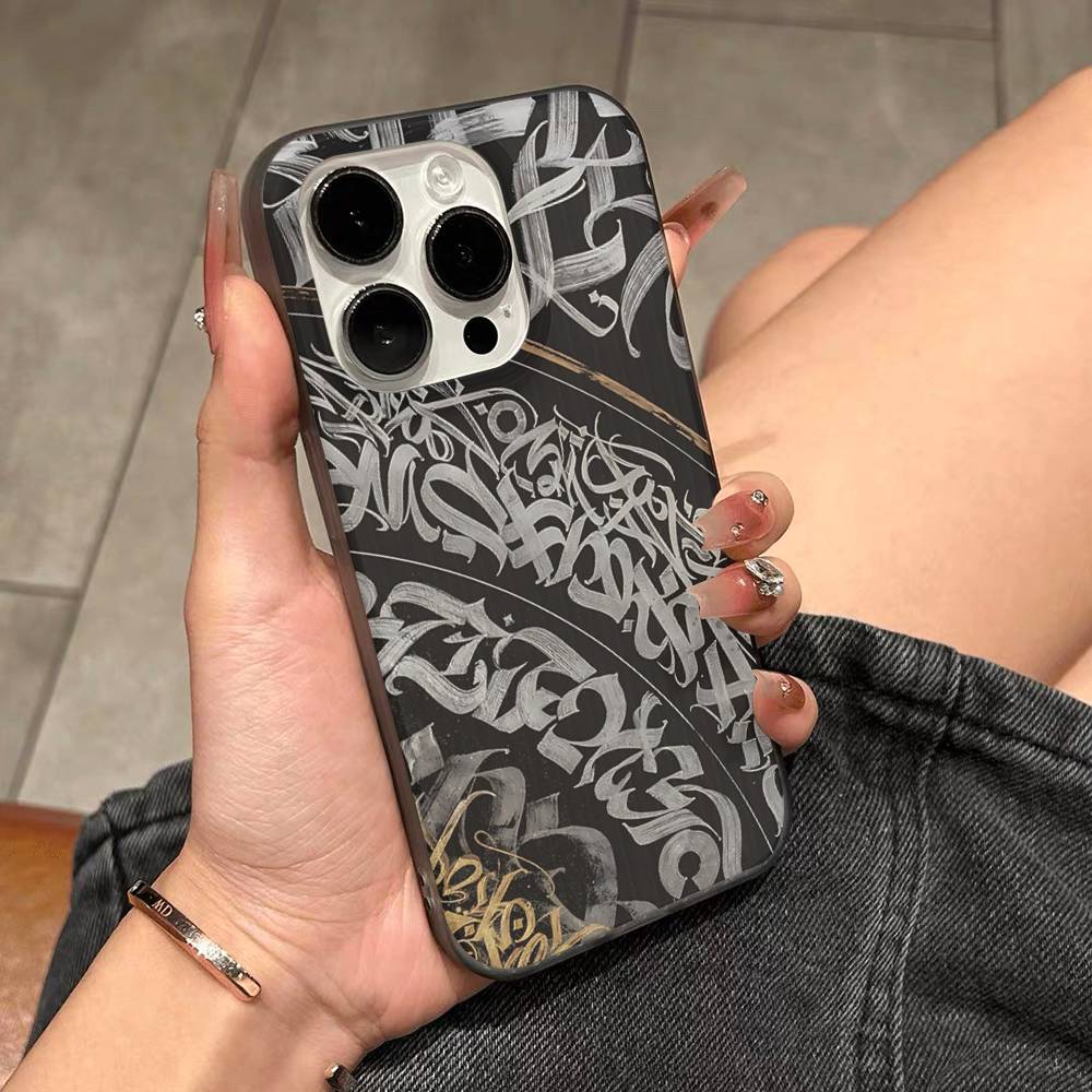 

Pokras Totem Design Art Graffiti Corrugated Stripe Phone Case For IPhone 17 16 15 14 13 12 11 Pro Max Plus Pro Shockproof Cover iPhone 17