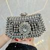 Borsa da sera elegante per banchetti con intarsi di diamanti, pochette da donna, borsa a tracolla per abito impreziosita da cristalli