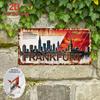 Panneau AL Plaque Métallique Vintage Durable Décoration Murale Paysage Urbain de Francfort Coucher de Soleil Bureau à Domicile Bar Espace Homme Art Mural