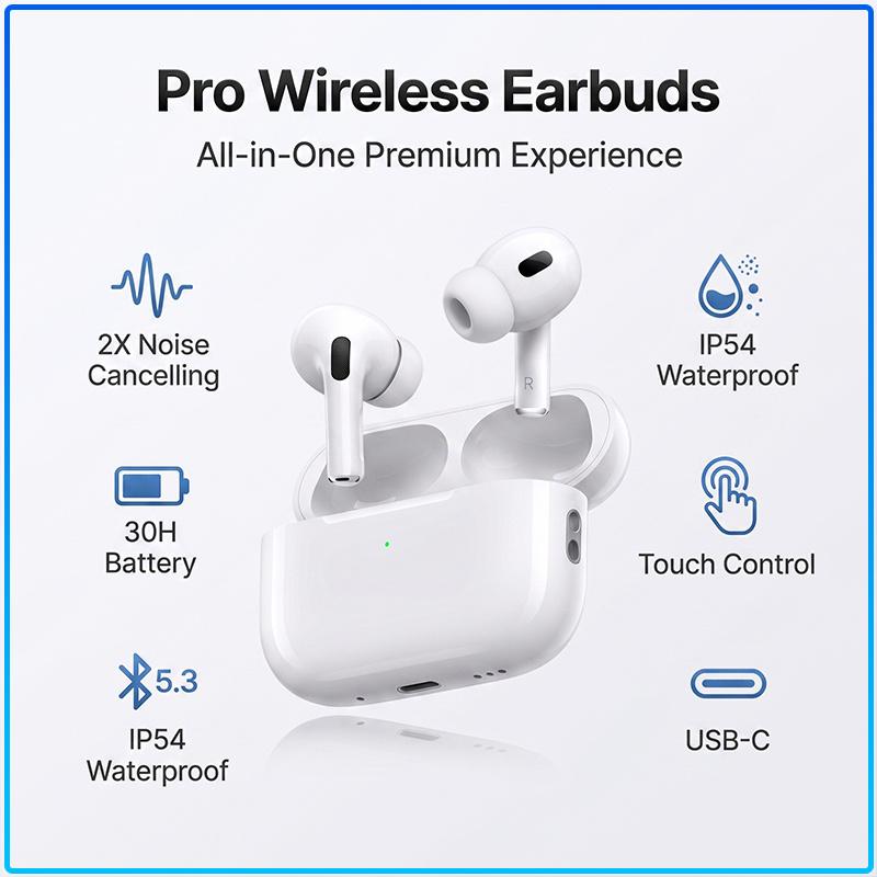 1:1 Pro 2nd TWS True Wireless Bluetooth Earbuds 30 Hours Playtime With Charging Case In-ear Headphones Long Battery Life Earphones