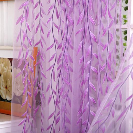 Acasă Arborele din fire de sticlă Perdele din salcie Tulle Decor camere Perdele Sheer Panou Draperii