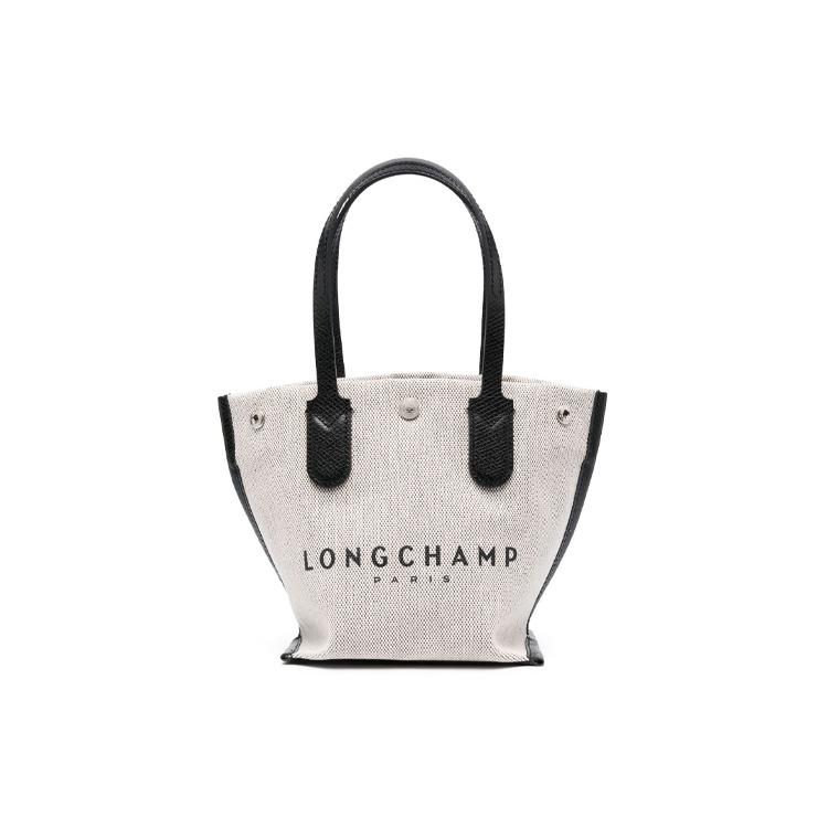 New LONGCHAMP Canvas With Calfskin Canvas Bag, Tote Bag, Shopping Bag, Handbag Regular Women's Beige 10194HSG037