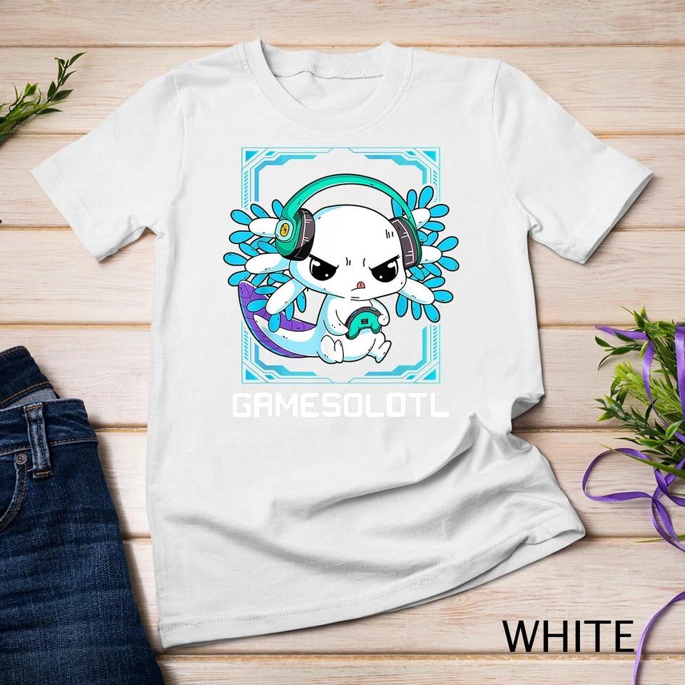 Gamesolotl Gamer Axolotl Cute Axolotl Anime Gaming Video Unisex T-shirt 11 S