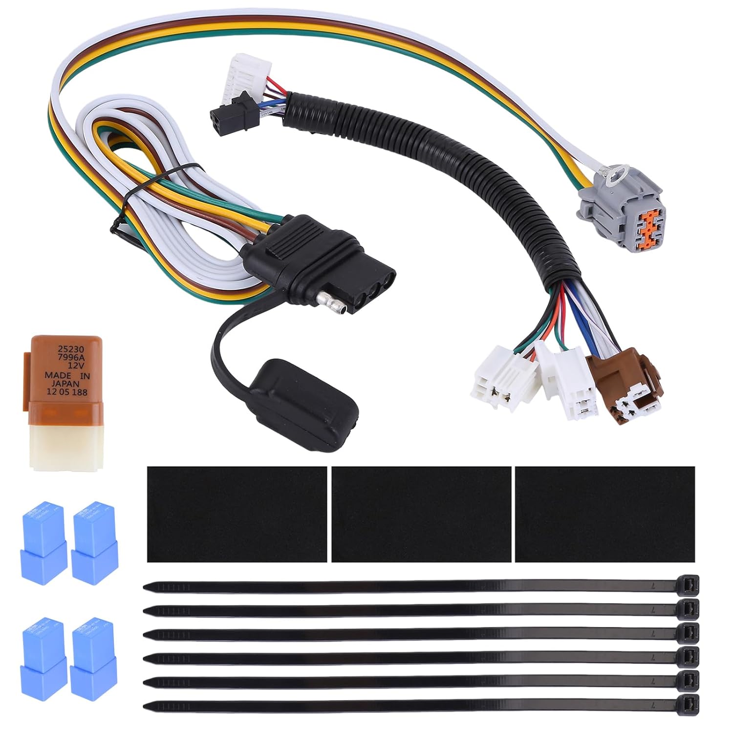 

Custom Vehicle 4 Way Flat Trailer Wiring Harness Kit Fit for Nissan Pathfinder Infiniti QX60 2013-2020 Rear Trailer Hitch Wiring Harness Replace