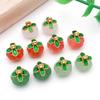 Set of 10 Colorful Glass Four-Leaf Clover Pumpkin Charms for DIY Jewelry