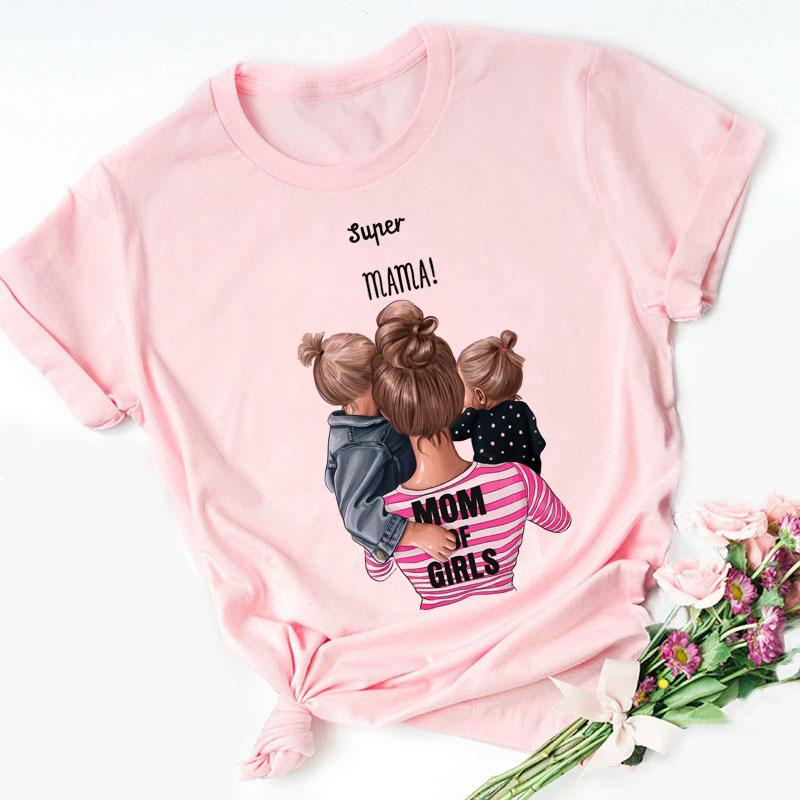 Super Mom T shirt Women Mothers Love Print Pink Tshirt Harajuku Mama TShirt Tops tee shirt Femme Summer