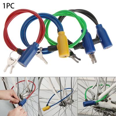 Durable With 2 Keys Security Steel Chain Bicycle Lock Cycling Scooter Safety Cable Anti-Theft